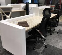 Comptoir de salon de beauté en bois réception magasin de détail blanc bureau d'hôtel réception caissier 2m blanc grand bureau de réception avant