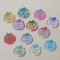 Résine artisanat en gros mignon dessin animé fraise couleur petit bouton résine charme bricolage épingle à cheveux coque de téléphone décoration