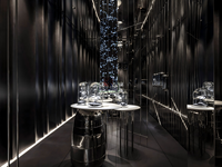 Table de présentation en acier inoxydable avec dôme en verre, vitrine de luxe pour bijouterie et boutique de montres haut de gamme