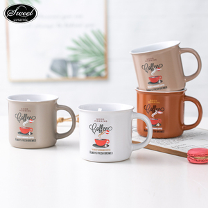 Nuova Tazza in Ceramica Smaltata SWT da 14oz con Disegni di Caffè, Colori Caffè, Set di Tazze in Ceramica per Campeggio e Attività all'Aperto, Idea Regalo - Product Image 5