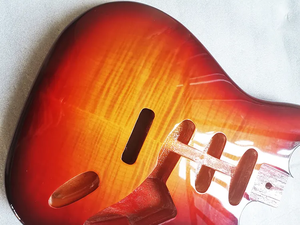 Chất Lượng Cao Sunburst Flamed Maple Top Basswood Cơ Thể Tự Làm St Guitar Điện Cơ Thể Cho Guitar Xây Dựng - Product Image 3