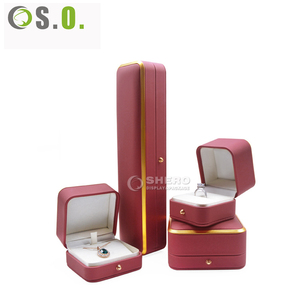 Premium Pu Leather Jewelry <b>Box</b> Set With Gold Edge Custom Logo For <b>Ring</b> Pendant Bracelet Earring Elegant Jewellery - Product Image 6