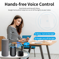 Interrupteur intelligent pour la maison connectée, compatible UE/UK, WiFi RF433, max 240V, panneau en verre trempé, interrupteur mural intelligent