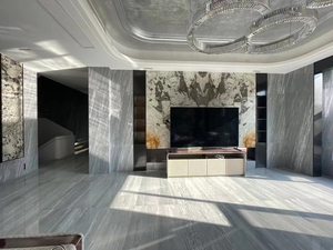 Losas de Mármol Blanco Estrella Pulido Moderno con Vetas de Madera, Azulejos de Piedra Natural para Paredes Decorativas de Salas de Estar en Villas de Lujo - Product Image 3