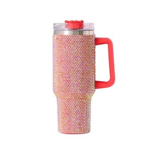 Laser <b>Car</b> Tumbler Cup Creative Electroplated Pattern 40Oz Handle <b>Mug</b> Portable Straw Insulated Water Bottle Kettle Lid Customize - Product Image 2