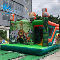 Nouveau design toboggan de château sautant de zoo gonflable commercial Maison de rebond gonflable Combo plein d'entrain pour l'extérieur Prix d'usine