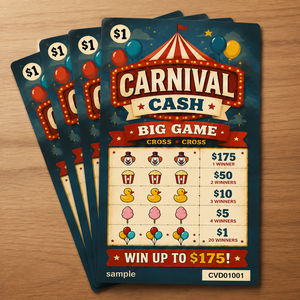 New Style Variable Data Color Printing Double Sided Light Blocking Feature Custom FIve Windows Instant Win Pull Tab Game Cards - Product Image 3
