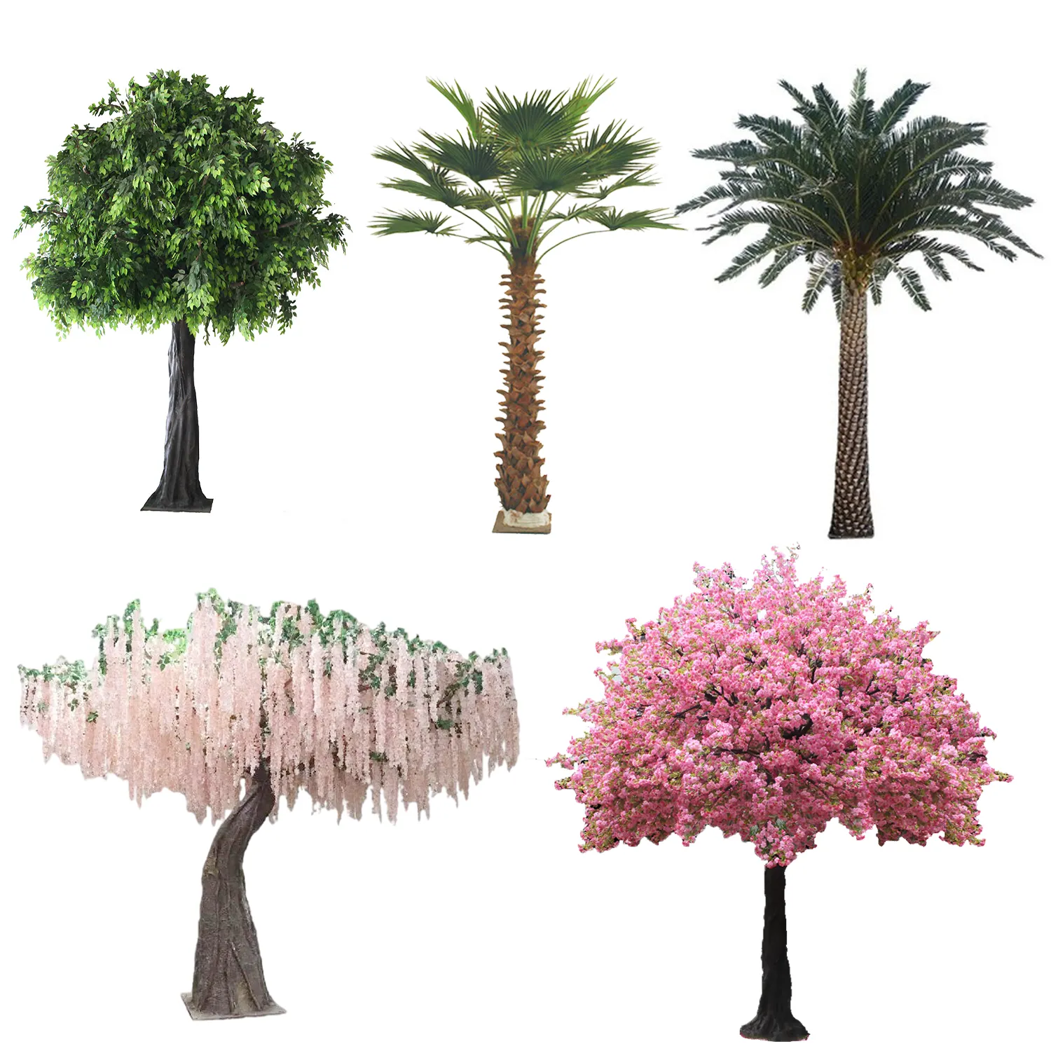 Высококачественное украшение для сада, искусственное кокосовое дерево, искусственные пальмы, искусственная вишня, Цветочное дерево