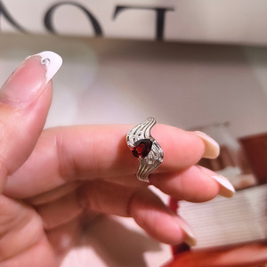Anillo de Dedo Ajustable de Plata 925 Chapado en Oro con Piedras Naturales en Forma de Pera de 4*6mm, Antideslustre, Joyería para Fiestas - Product Image 3