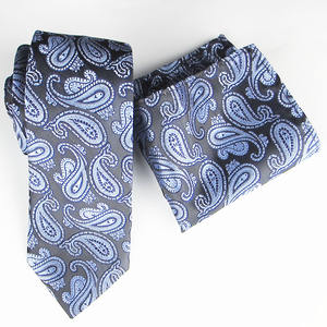 Conjunto de Corbata Clásica Personalizada con Pañuelo de Bolsillo, Diseño a Cuadros, Paisley, Flores, Azul Marino, para Hombre, Negocios, Fiesta, Boda, Moda, Fábrica de Corbatas - Product Image 5