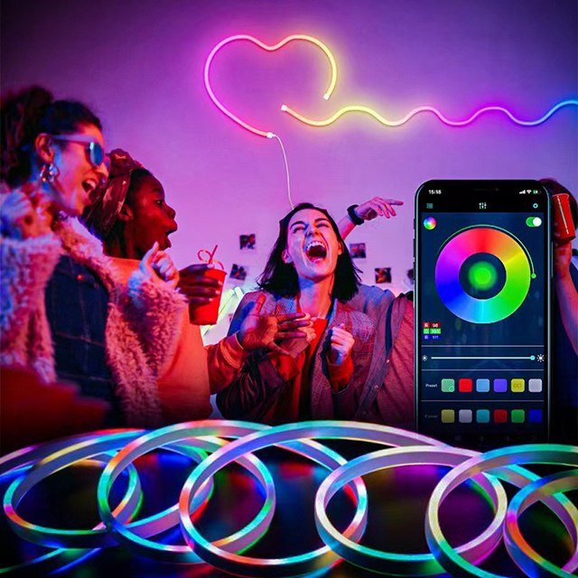 5050 RGB WS2811 Dream Color Led Neon Strip Lights 12V RGBIC Addressable LED Strips With Music Sync Flexible Pixel Strip Light