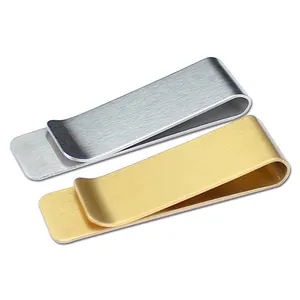 China Wholesale Metal Money Clip Custom Logo Silver Plated High Polished Money Clips Blank Stainless Steel Money Clip