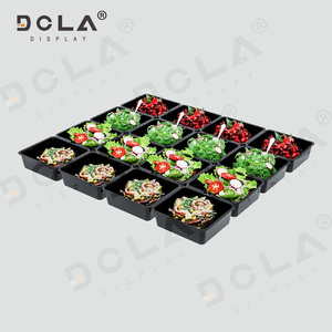 Thiết bị bán thịt Khay trưng bày màu đen hộp nhựa có thể xếp chồng lên nhau cho cửa hàng và tủ lạnh - Product Image 2