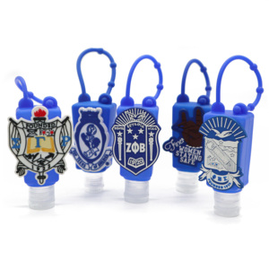 Porte-clés désinfectant pour la fraternité PHI BETA SIGMA / Porte-désinfectant pour les mains en silicone violet grec avec flacon <span class=keywords><strong>vide</strong></span> - Product Image 1