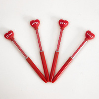 Bolígrafo de Lujo Personalizado O&Q con Forma de Corazón Rojo y Logotipo, 0.7mm, Plástico Azul, Material Escolar, Promoción de San Valentín, Suministros de Oficina