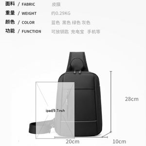 Sac bandoulière tendance de style coréen pour hommes, grande capacité, pour affaires, avec poches multifonctionnelles - Product Image 3