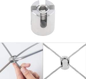 Abrazaderas cruzadas de acero inoxidable T316 para accesorios de varilla o cuerda de alambre de 1/8 "para kits de enrejado de alambre, sistema de enrejado de cable <span class=keywords><strong>espaldera</strong></span> - Product Image 5