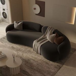 Sofá Cama Extensible Moderno de Terciopelo de Tres Plazas Color Crema para Centro Comercial, Casa de Huéspedes, Oficina, Tienda de Ropa, Salón de Belleza - Product Image 2