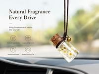 Bouteille diffuseur d'huiles essentielles vide en verre sphérique transparent de 7 ml avec bouchon à vis, pendentif pour voiture, cordelette et petite clochette personnalisable