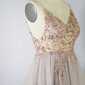 थोक लड़कियों की लक्जरी बेडेड प्रोम कपड़े महिलाओं को लंबी नीली औपचारिक शाम के लिए सेक्सी स्लिट महिला सुरुचिपूर्ण पोशाक - Product Image 2