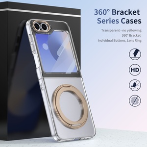 Custom Magnetic Clear <b>Phone</b> Case for Samsung Z Flip 8 7 6 5 4 3 With 360° Stand Front <b>Screen</b> <b>Protector</b> Shockproof Hard Cover - Product Image 2