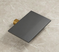 Robinet de baignoire mural cascade HONGDEC noir mat avec bec plat pour rénovation de salle de bain d'hôtel
