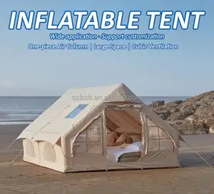 Barraca inflável para acampamento ao ar livre, para eventos, camping, camping, paintball, caravana, 2 quartos, personalizada, com inflável
