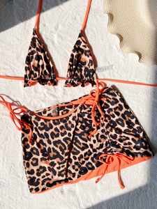 Bikini 3 pièces Beachwear Summer Sporty Swimsuit Cover-Up Réversible Imprimé Léopard Motif <span class=keywords><strong>de</strong></span> fruits <span class=keywords><strong>de</strong></span> <span class=keywords><strong>saison</strong></span> Taille XL - Product Image 3