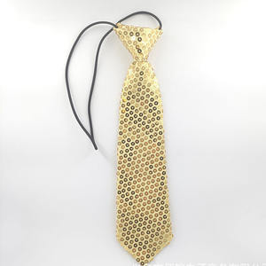 Cravates brodées Styles décontractés scintillants scène correspondant élastique cravate réglable Polyester solide smoking hommes cravate à paillettes pour la fête - Product Image 3