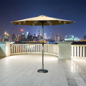 Garden Cafe Outdoor Parasol 8 Ribs Frame Big Patio Paraguas Energía solar Led Light <span class=keywords><strong>Pato</strong></span> Umbrella - Product Image 1