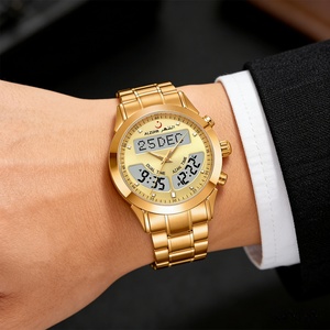 Nouvelle montre électronique à quartz Azan, classique, en alliage d'acier inoxydable, montre de prière islamique, double heure, double langue, étanche - Product Image 5