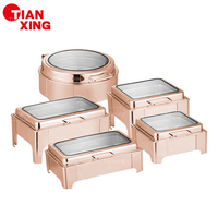 TIANXING Réchaud de buffet hydraulique or rose, capacité 9L, dernière génération, pour restaurants et traiteurs, fournitures en gros