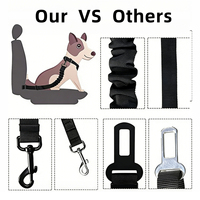 Laisse pour chien réglable en nylon de luxe, multifonctionnelle 3-en-1, écologique, robuste avec mousqueton élastique