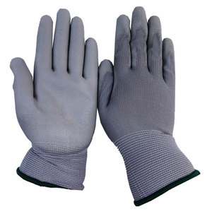 Nexus King 13-Needle Nylon Grey PU Coated Palm Gloves Anti-Slip Work Gloves General Purpose - Product Image 1