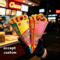 Support jetable en papier pour cornets à crêpes, anti-graisse, qualité alimentaire, pour frites et emballages de plats à emporter