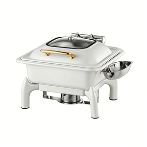 <span class=keywords><strong>Scaldavivande</strong></span> <span class=keywords><strong>Elettrico</strong></span> Professionale 6L 9L in Acciaio Inox, Contenitore Idraulico Bianco Oro per Buffet e Catering - Product Image 4