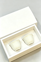 Lot de 6 ou 12 tasses à expresso Kawa Cawa personnalisées en porcelaine sans anse, avec logo imprimé, pour double dose