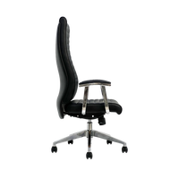Chaise de bureau ergonomique en cuir à dossier haut