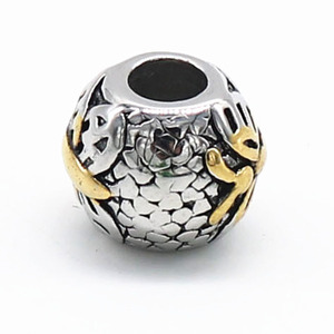 yunnique Stainless Steel Round <b>Spacer</b> Bead Retro Butterfly Design For Bracelet Making Jewelry Tube Sleeve GZY-PJ0130 - Product Image 3