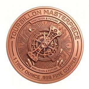 Moneda Conmemorativa de 1 oz de Cobre Puro con Temática Animal, Impresión UV, Movimiento de Relojería <span class=keywords><strong>Tempora</strong></span> Cybernetica Chronos Ex - Product Image 2