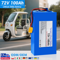 48V 60V 72V Batterie Ebike 20Ah 30Ah 50Ah 100Ah 200Ah Batterie Lithium-Ion 18650 Batterie électrique Ebike Scooter Moto