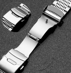 <span class=keywords><strong>Bracelet</strong></span> de montre intelligent en acier inoxydable de luxe, réglable, 38 mm, 40 mm, 42 mm, 46 mm, avec fermoir déployant pour montre connectée - Product Image 4