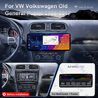 Lecteur DVD de voiture 12,3 pouces, autoradio stéréo avec écran tactile et cadre d'installation pour VW Volkswagen Old General Public 2008-2017