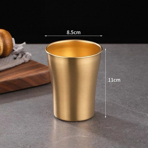 Gobelet réutilisable en acier inoxydable style vintage DSF76, hauteur 9,5 cm, diamètre supérieur 5,5 cm, base 8,3 cm - Product Image 6
