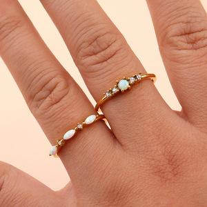 Factory Wholesale Stainless Steel Jewelry Gold <strong>Ring</strong> Tarnish Free <strong>Moonstone</strong> <strong>Ring</strong> Natural Ethiopian Opal Gemstone <strong>Ring</strong> - Product Image 3