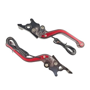 Leviers de frein de moto Qiangye, rouge et noir, en alliage d'aluminium, réglables pour freins à double disque, pièces de modification - Product Image 4