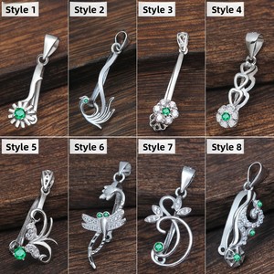 Accessoires de fermoir de sécurité en argent XD S925, fermoir pour pendentif, fermoir pour ambre, accessoires de tête de fermoir en argent pour cristal de jadéite - Product Image 4