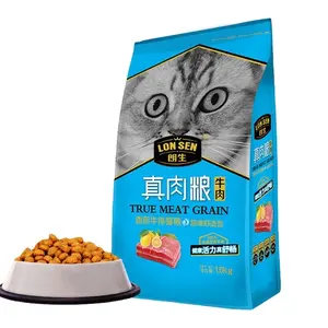 Pabrik grosir kustom makanan kucing kering hewan peliharaan tidak ada pengawet sintetis ditambahkan makanan hewan peliharaan makanan kucing alami