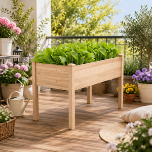 Jardinière surélevée <span class=keywords><strong>en</strong></span> <span class=keywords><strong>sapin</strong></span> chinois au design moderne, personnalisable, pour l'intérieur et l'extérieur, avec protection anti-insectes et doublure carrée - Product Image 2