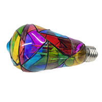 Ampoule LED à filament ST19 4W E27/E26/B22 pour Noël, décoration intérieure, lampe en verre peinte en mosaïque colorée, ampoules/lampes d'éclairage